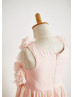 Blush Pink Chiffon Handmade Petals Flower Girl Dress